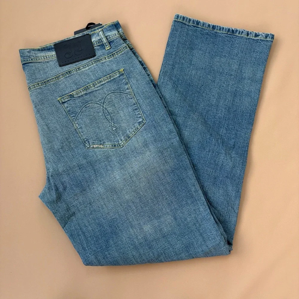 J Campbell Los Angeles Men's Bleach Wash Denim Jeans 40‎ Straight Leg New $155